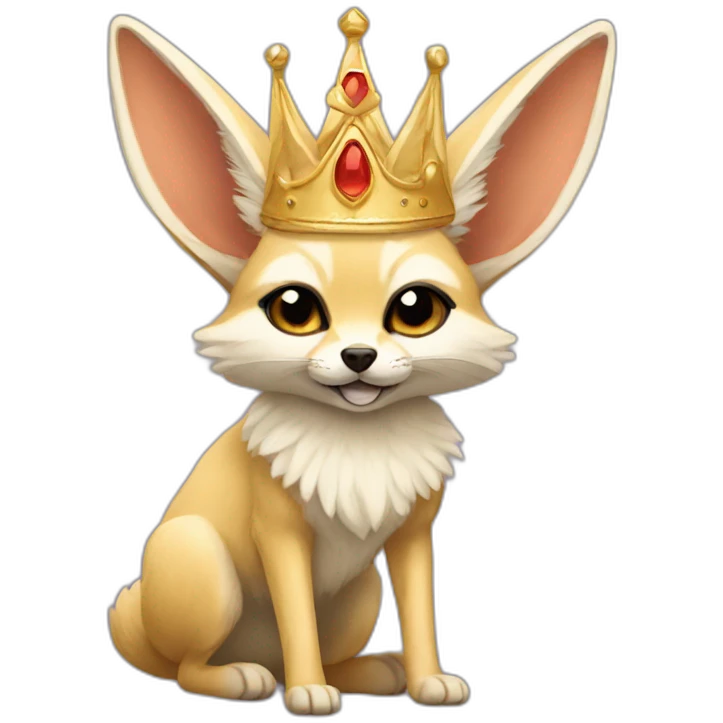 Fennec with a crown emoji