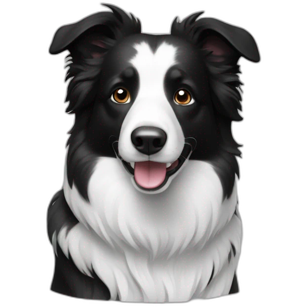 bordercollie black and white emoji
