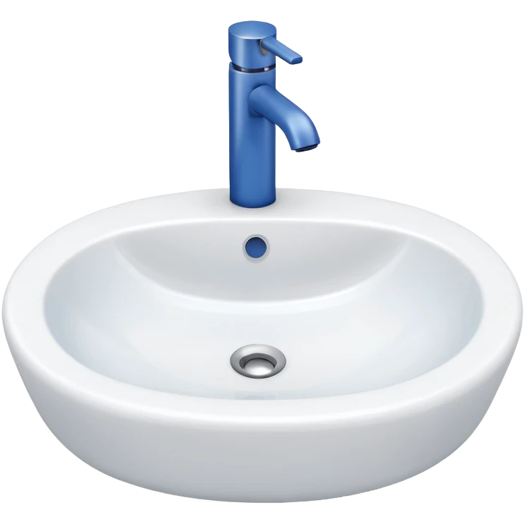 “Flat icon-style emoji of a bathroom sink with a simple faucet and rounded basin, white and blue tones” emoji