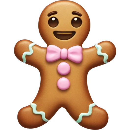 cute pastel gingerbread man emoji