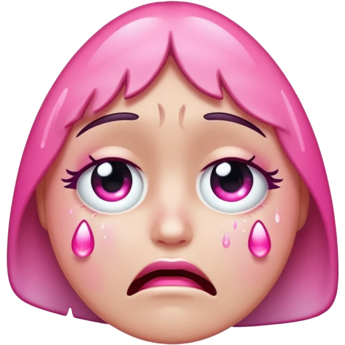 Crying face pink sparkly tears emoji