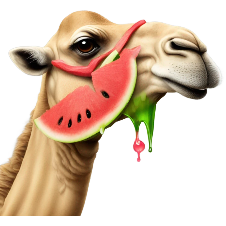 camel eating watermelon emoji