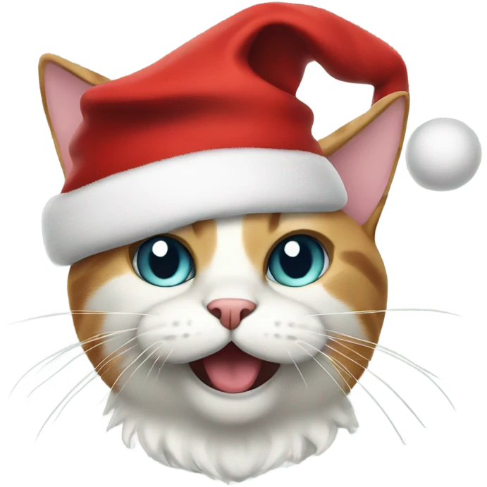 Cat dressed as santa giving thumbs Io emoji