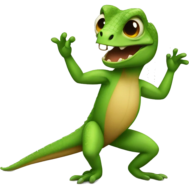 Lizard singing and dancing emoji