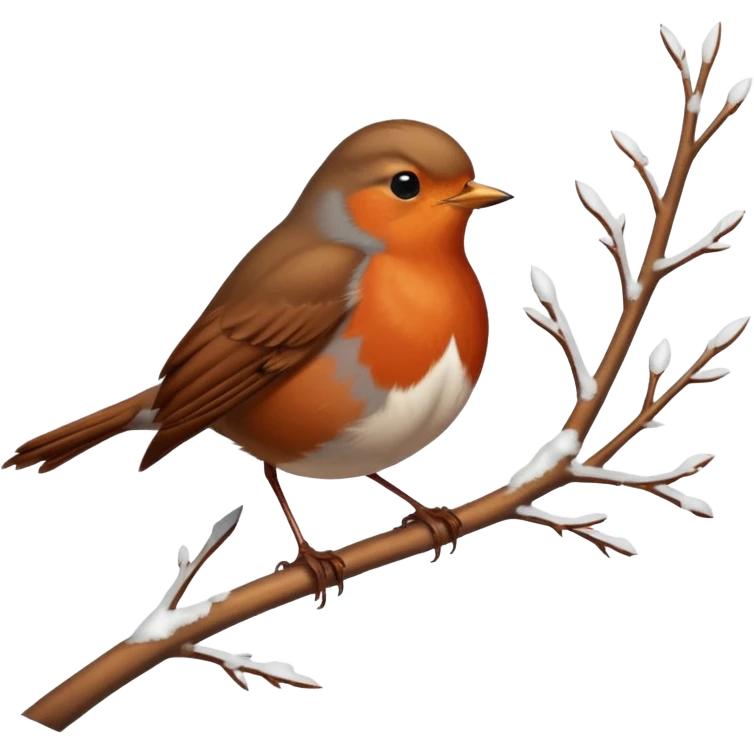 Robin bird with snow emoji emoji
