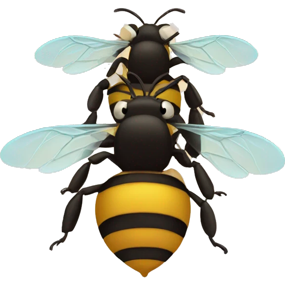 Three bees emoji