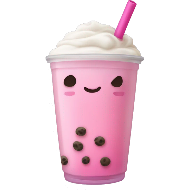 pink boba tea  emoji