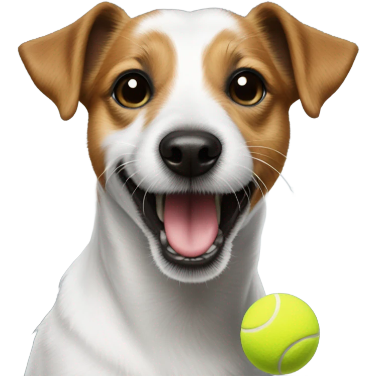 jack russel holding a tennis ball emoji