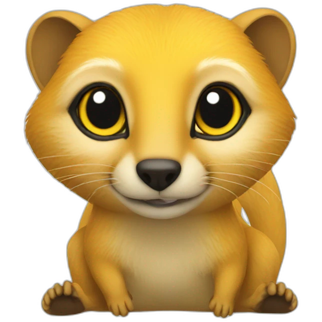 Yellow mongoose on a pillow emoji