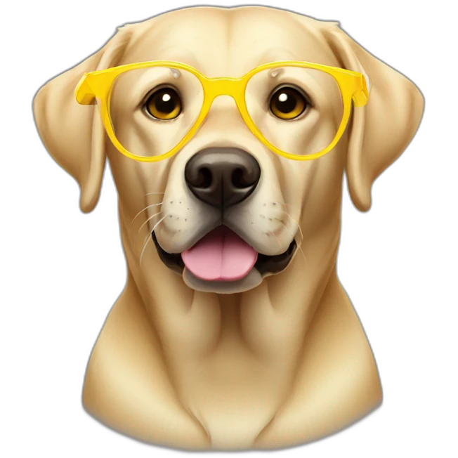 labrador wearing yellow transparent glasses emoji