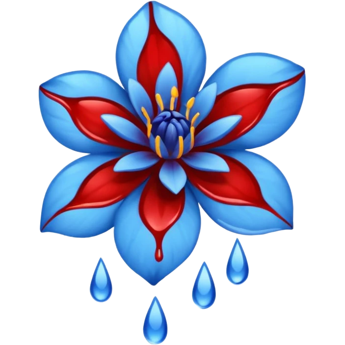 light lys  blue flower spilling wblood emoji