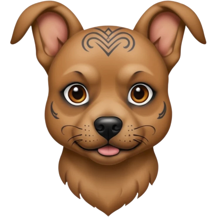 tattooed dog with heavy face tattooes emoji