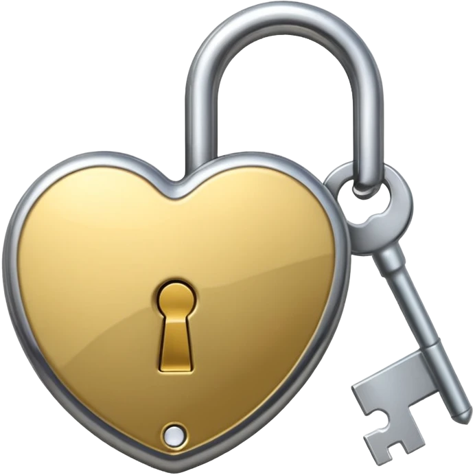 A chrome silver lock and key emoji, smooth metallic surfaces, glossy reflections, luxury swag vibe, minimal iOS emoji style, centered on clean white background emoji