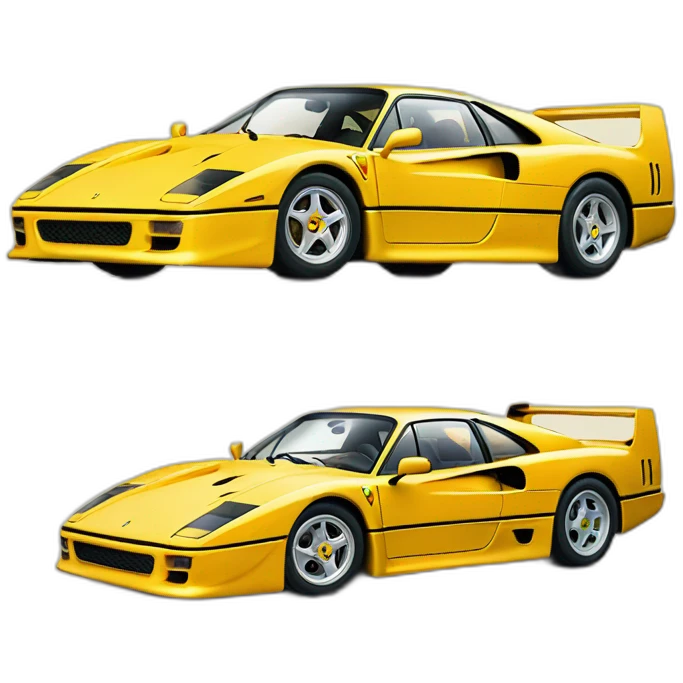 yellowed ferrari F40,watercolor taste emoji