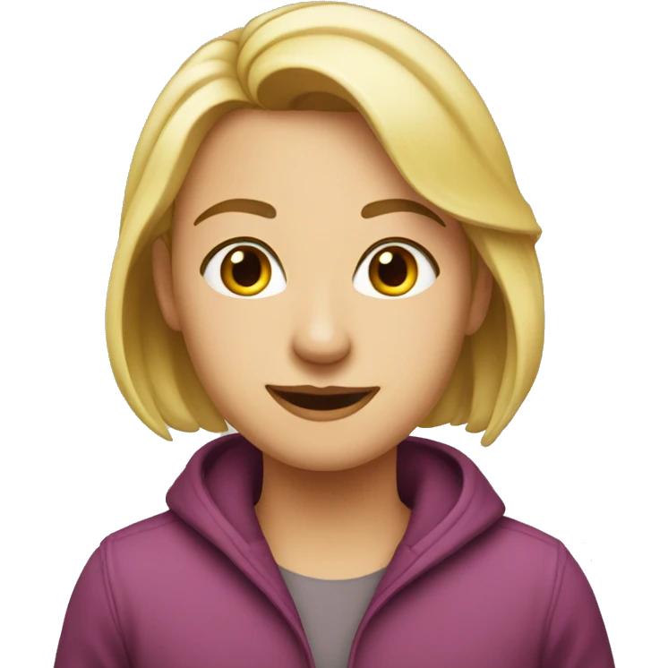 Девушка ест emoji