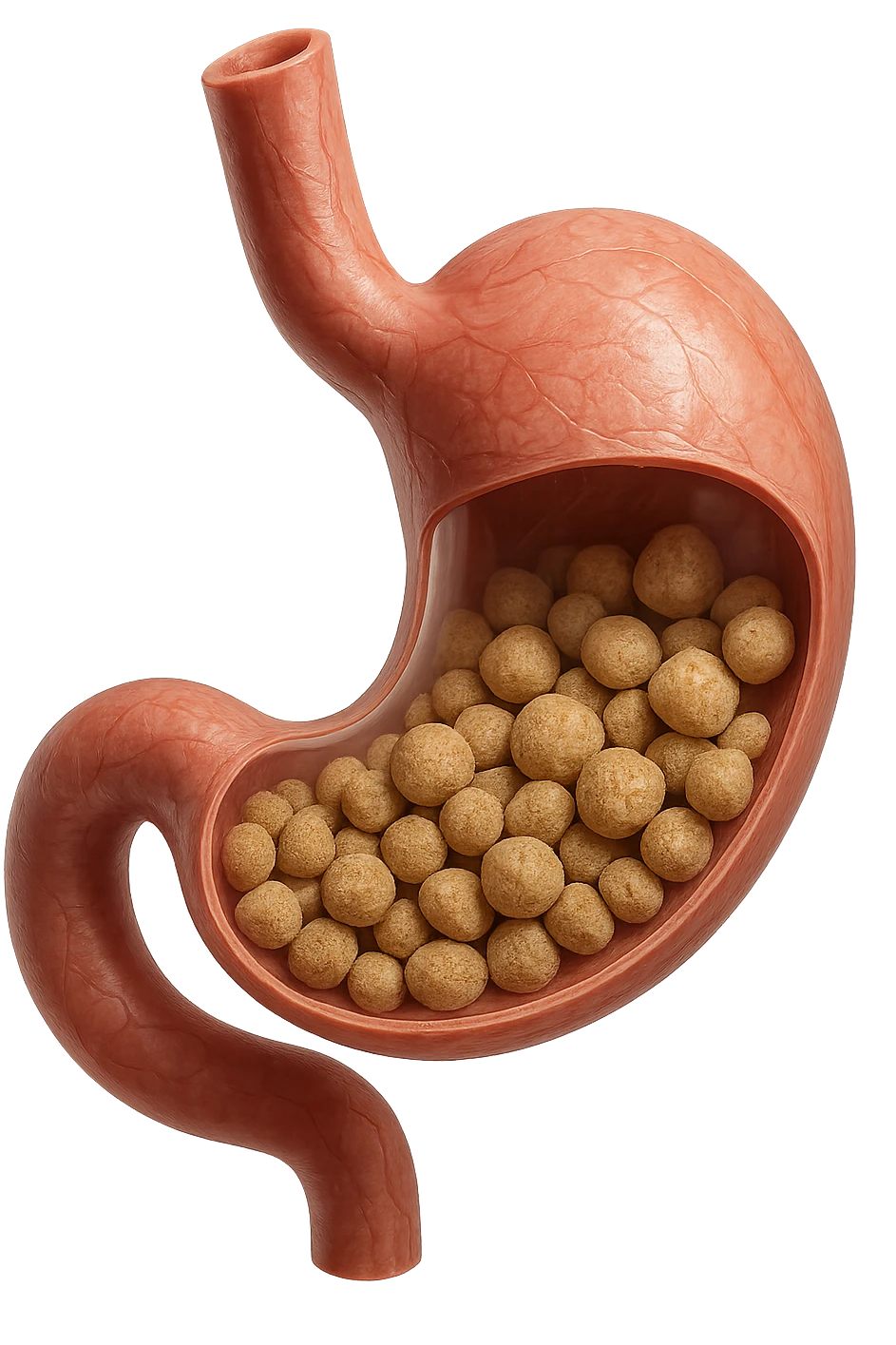 Sassi nello stomaco durante la digestione in 3d realistica emoji
