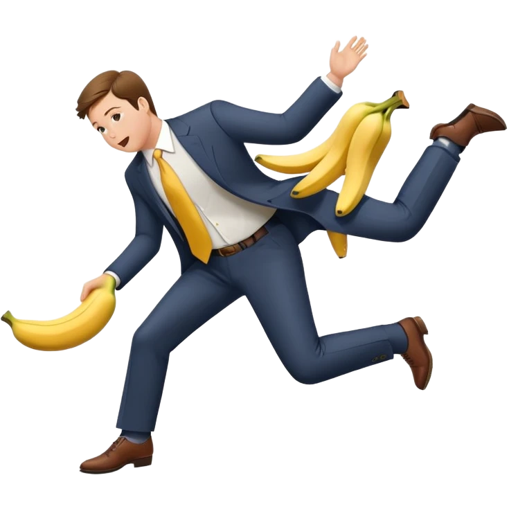 JD Vance stepping on a banana peel and falling backwards emoji