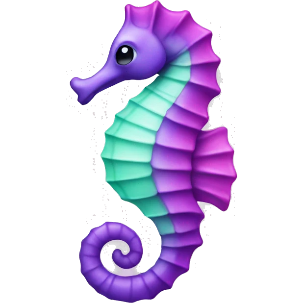 Pink purple and mint seahorse  emoji