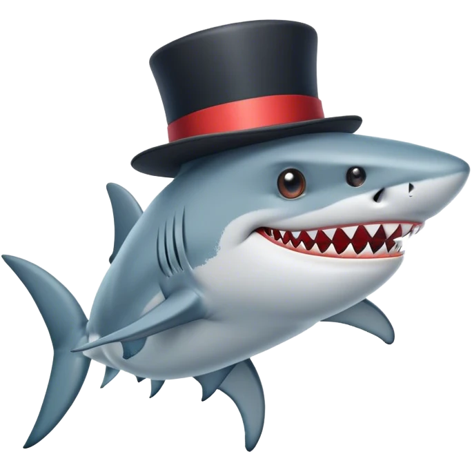shark with tophat emoji