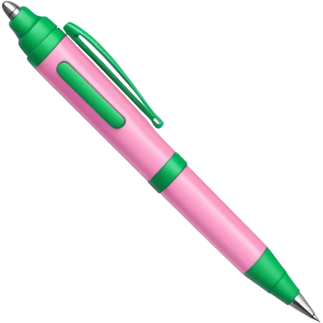 chunky pink and green pen emoji