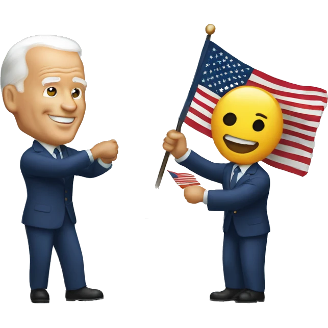 biden handing us flag emoji