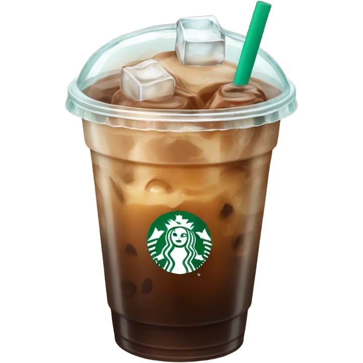 Starbuck ice coffee with ice cubes emoji