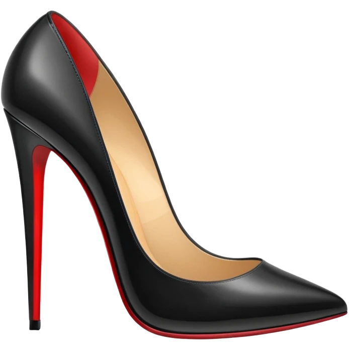 High stiletto black heel with red bottom  emoji