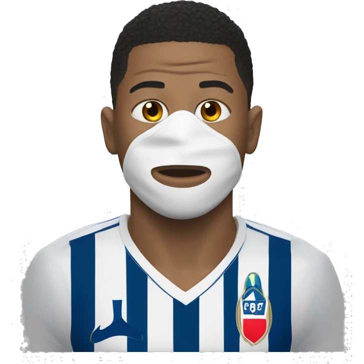 Mbappé avec un masque emoji
