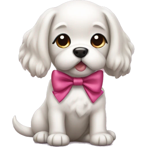cute dog with a bow emoji