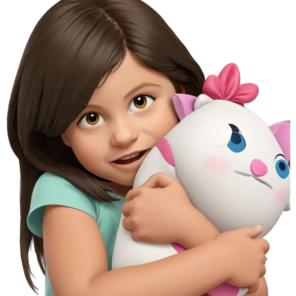 girl with stuffed toy emoji