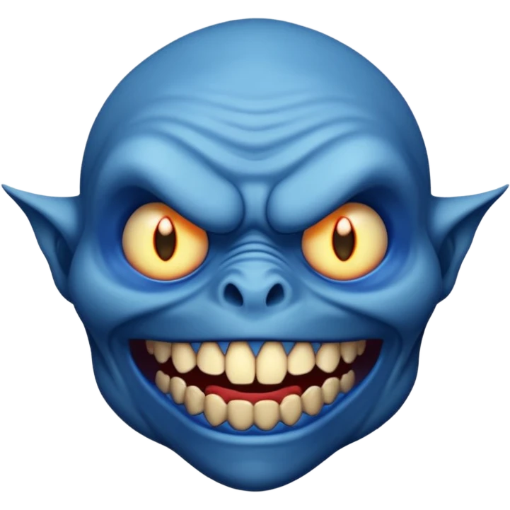 deep blue scary face thing emoji