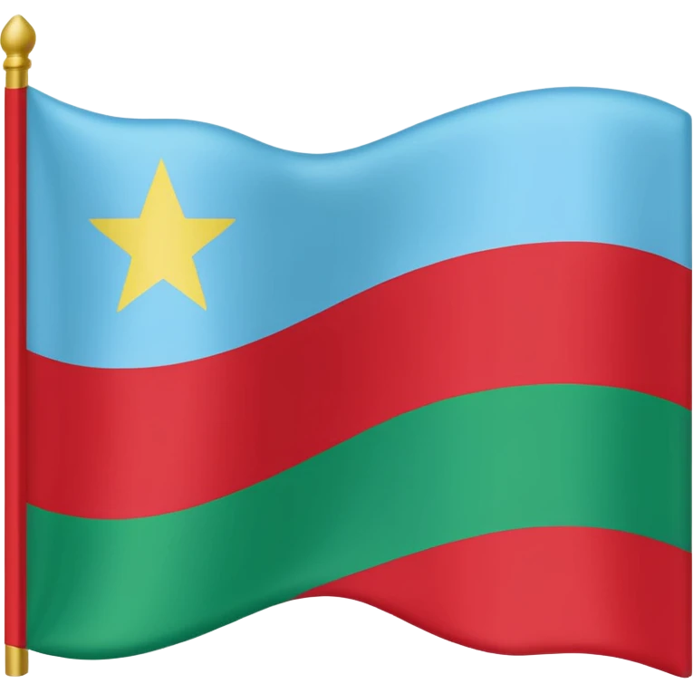 Dagistan flag red down mid light blue and green above emoji