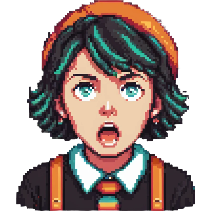 surprised streamer with retro vibes emoji
