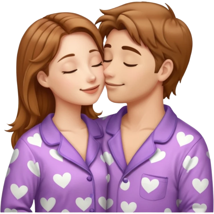 two Kissing in pajamas emoji