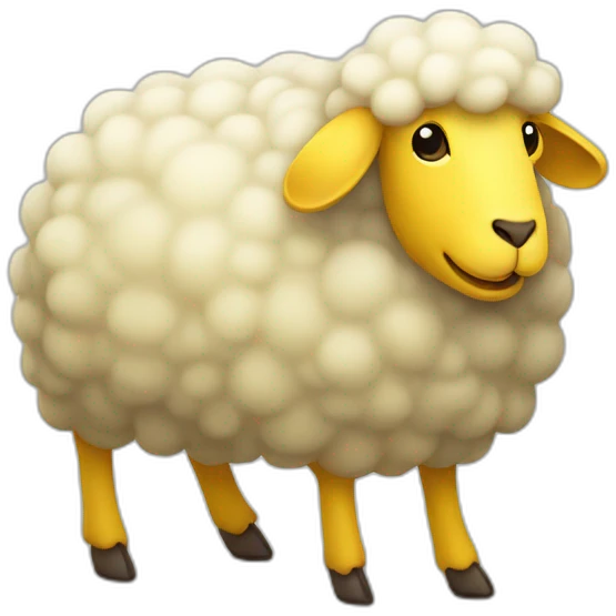 Yellow happy sheep emoji