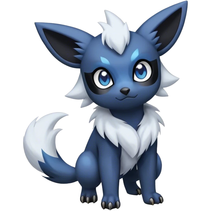 Cool Cute Kawaii Absol-Zorua-Umbreon-Pokemon-fakemon-hybrid-animal Full Body  emoji