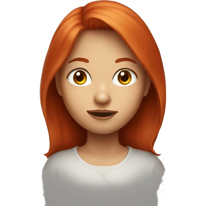 Red head girl portrait looking viewer emoji