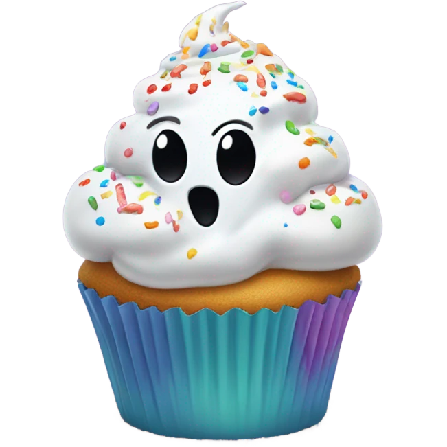 ghost eating cupcake emoji