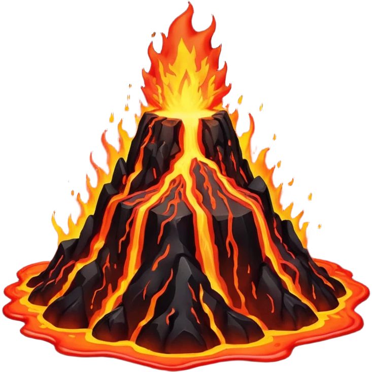 Lava flowing from a volcano   emoji