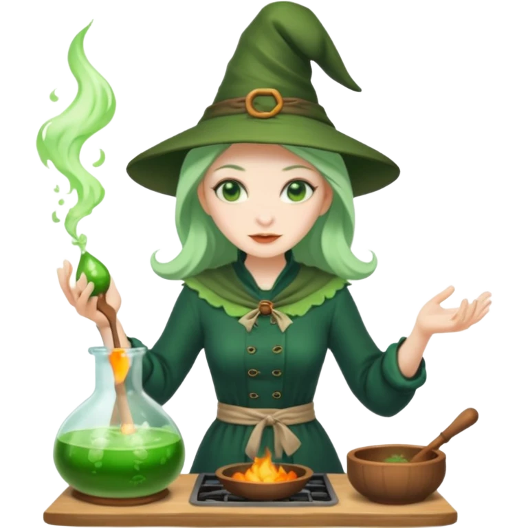 green witch cooking potion emoji
