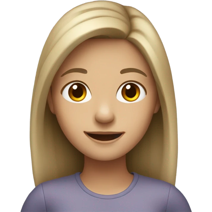 smiling girl with dark blonde hair emoji