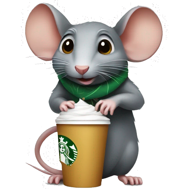 Rat drinking Starbucks  emoji