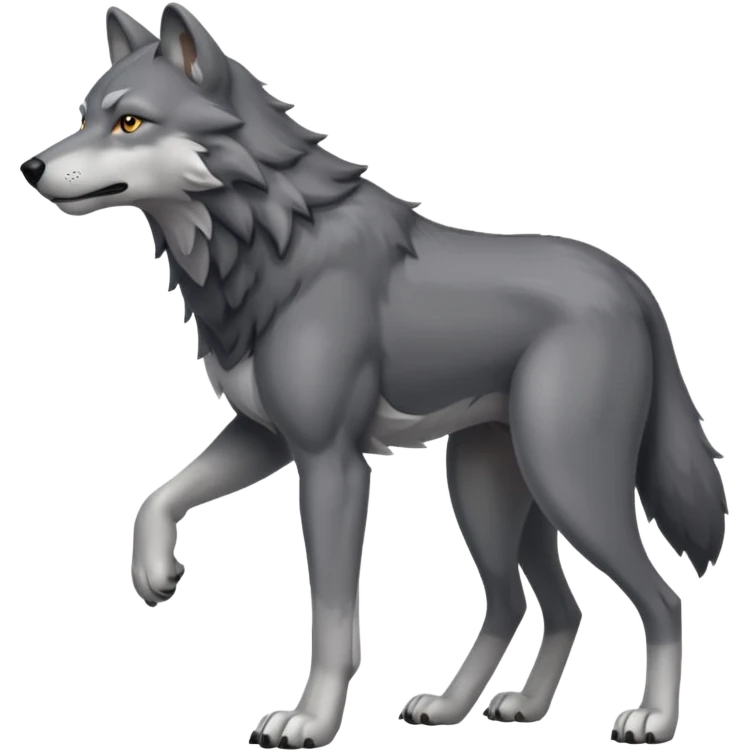 wolf walking on 4 emoji