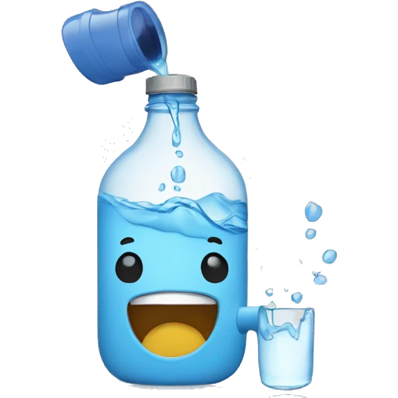 Pouring water into a water bottle emoji