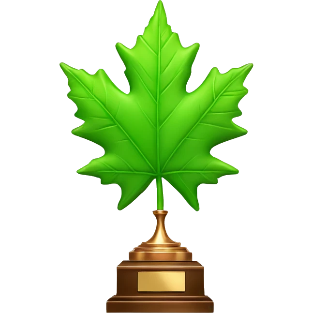 Green Maple Leaf Add a bronze trophy emoji