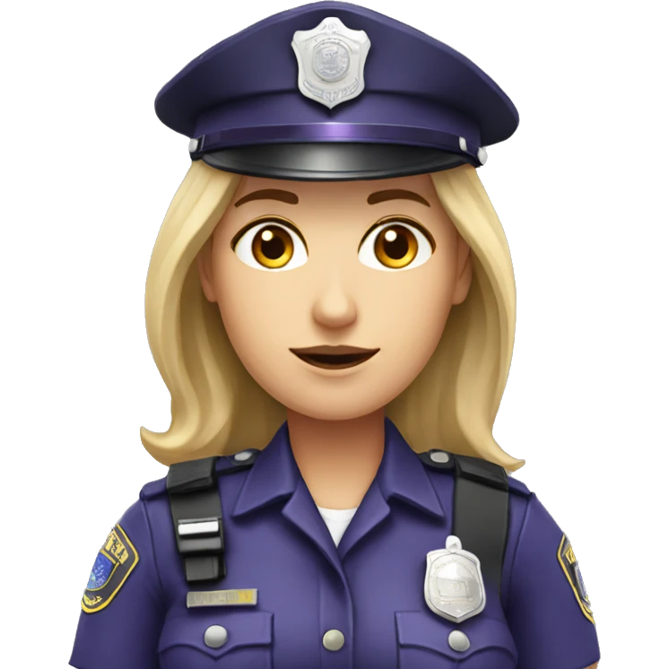 head policewomen white woman in purple police hat emoji