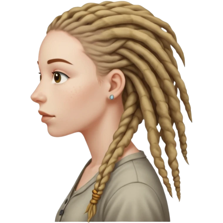 white woman with dreadlocks side view emoji