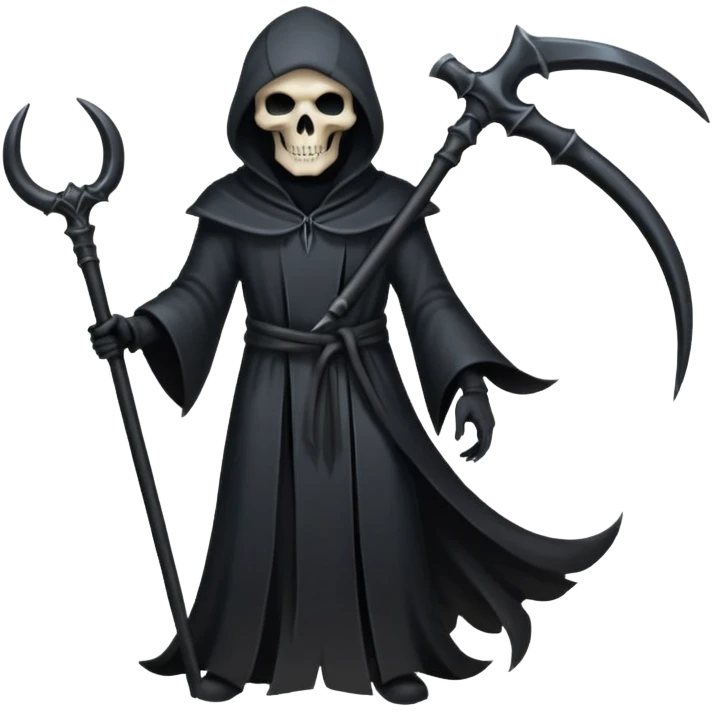 Shadow Scythe for grim reaper with black aura and the scythe must be black and straight in the handle with no additional things emoji