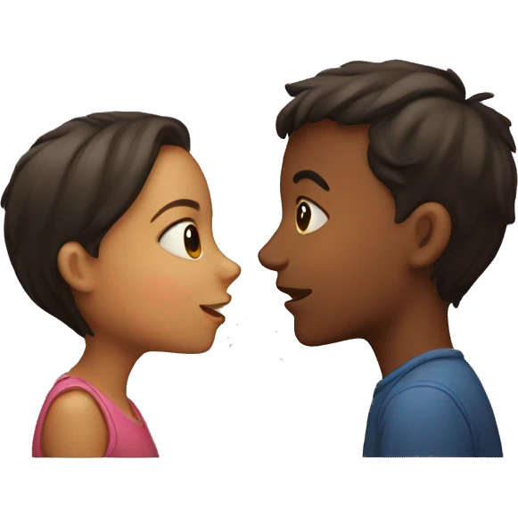 Girl and boy kissing emoji