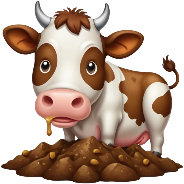 cow eating poop emoji